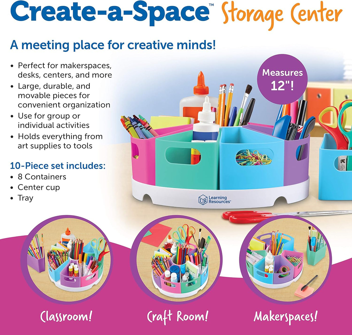 Create-A-Space Storage Center, 10 Piece Set - Pastel Colors