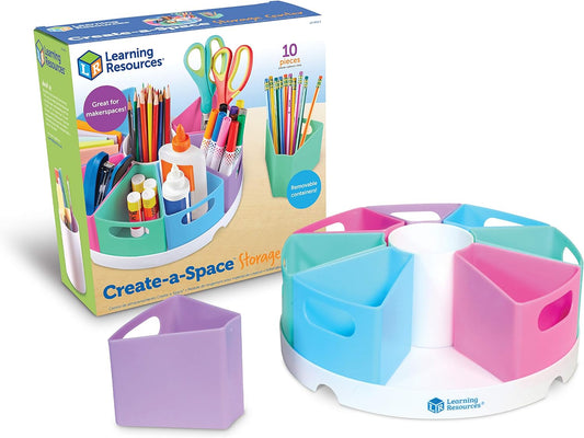 Create-A-Space Storage Center, 10 Piece Set - Pastel Colors